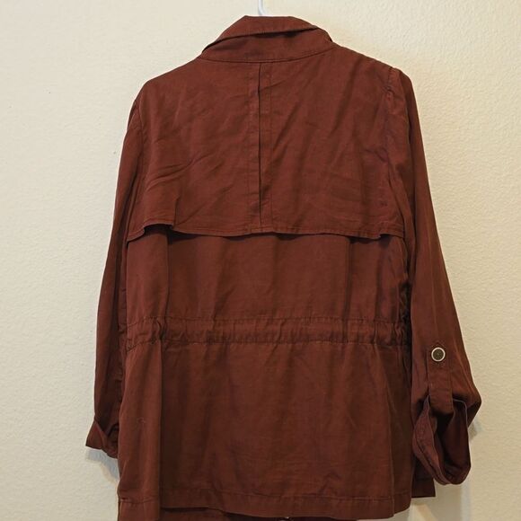 - Anthropologie Cartonnier tencel brick red light jacket 12 - Picture 3 of 10